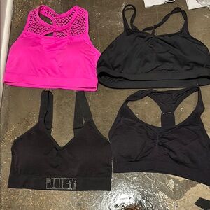 Juicy Couture Pink and Black Sports Bras Set variety  all 4
